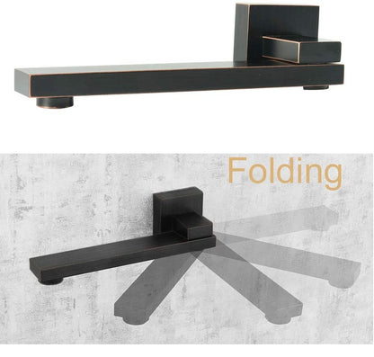 Juno 12" Ceiling Wall Mount Black Solid Brass Rainfall Shower System With 6 PCS Body Jets Mixer Spout Tub Set