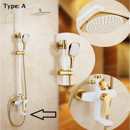 Juno Turin Antique Wall Mount Shower And Bathtub Dual Handle Faucet Set