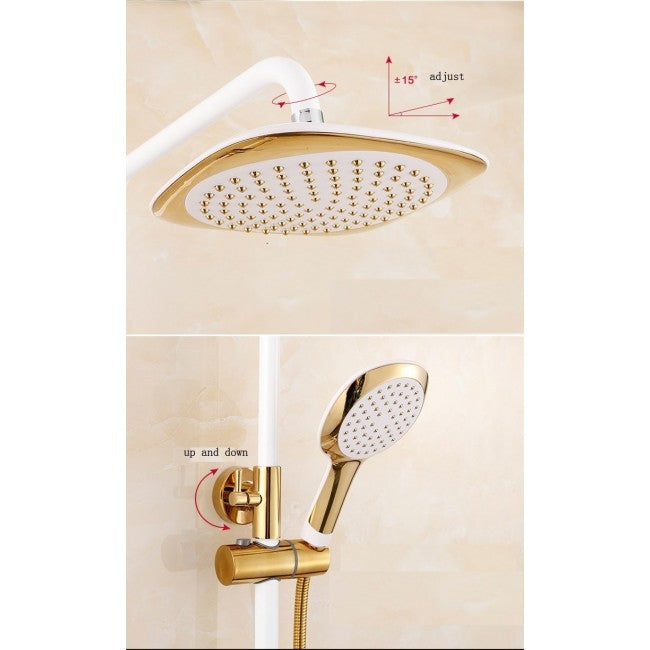 Turin Antique Wall Mount Shower And Bathtub Dual Handle Faucet Set