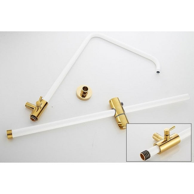 Turin Antique Wall Mount Shower And Bathtub Dual Handle Faucet Set