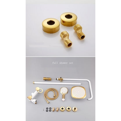 Turin Antique Wall Mount Shower And Bathtub Dual Handle Faucet Set