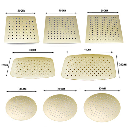 Juno Commercials Ceiling & Wall Mount Brushed Gold Luxury Shower Head & Arm