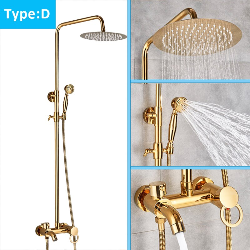 Juno Antique Brass Rainfall Dual Handle Mixer Faucet With Telephone Style Handheld Shower

