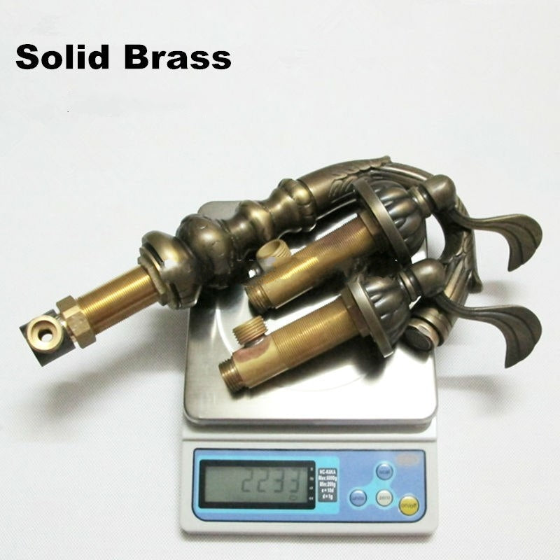 Unique Design Classic Antique Bronze Dual Handle Sink Faucet