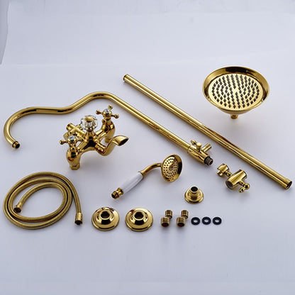 Unique Widespread Rain Waterfall Gold Bathroom Shower-Head