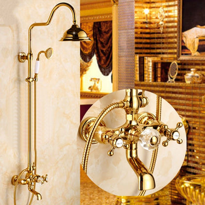 Unique Widespread Rain Waterfall Gold Bathroom Shower-Head