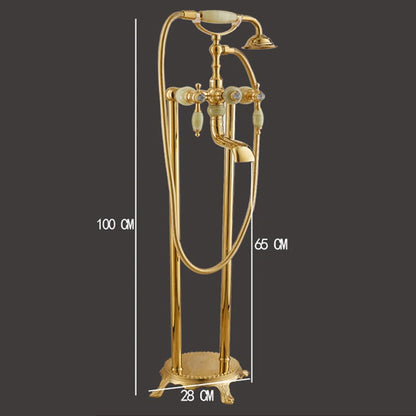 Juno New Free Standing Bathtub Spout Faucet and Rotatable Hand Shower Set