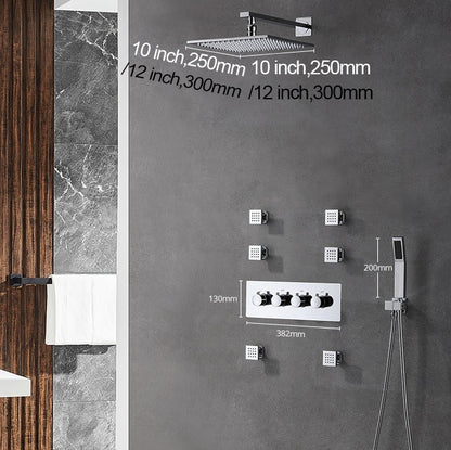 Juno Shower Head Wall Mount Chrome Finish 10 Inch & 12 Inch