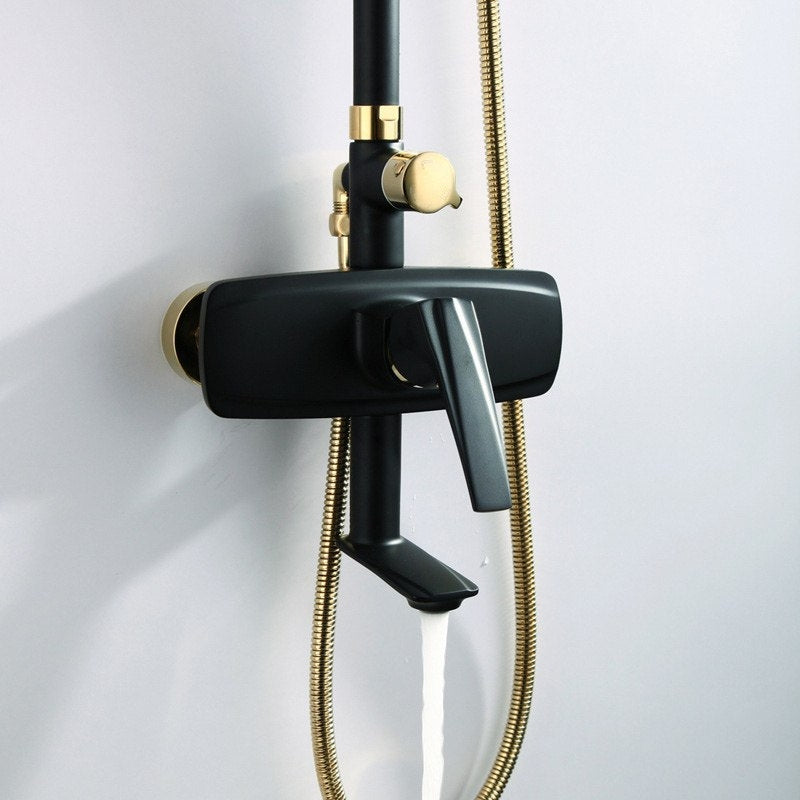 US Widespread Wall Installation Shower Head Faucet with Handheld Shower