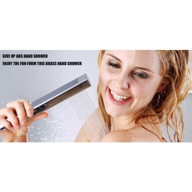 Juno 32" by 16" Amore Atomizing Swash & Rainfall Temperature Controlled LED Shower Head Body Jets