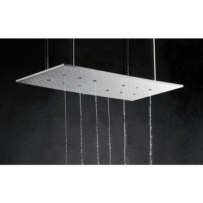 Juno 32" by 16" Amore Atomizing Swash And Rainfall Temperature Controlled LED Shower Head Shower System