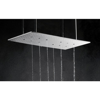 Juno 32" by 16" Amore Atomizing Swash And Rainfall Temperature Controlled LED Shower Head Shower System