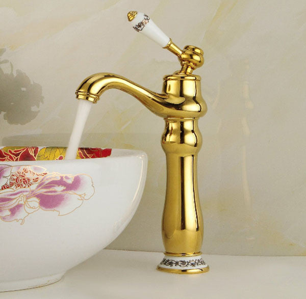 Vessel Sink Faucet in Gold Faucet