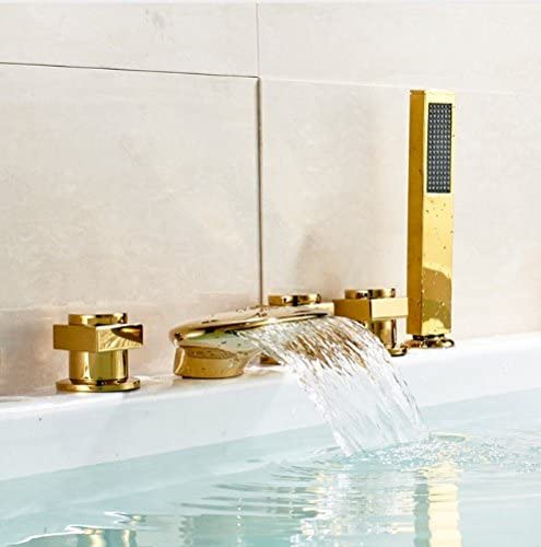 Juno Wall Mounted Brushed Nickel Bathtub Shower Faucet Mixer Tap With Hand Held Shower