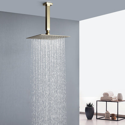 Juno Commercials Ceiling & Wall Mount Brushed Gold Luxury Shower Head & Arm