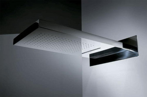 Waterfall Rainfall Wall Mount Chrome Polished Brass Shower Head