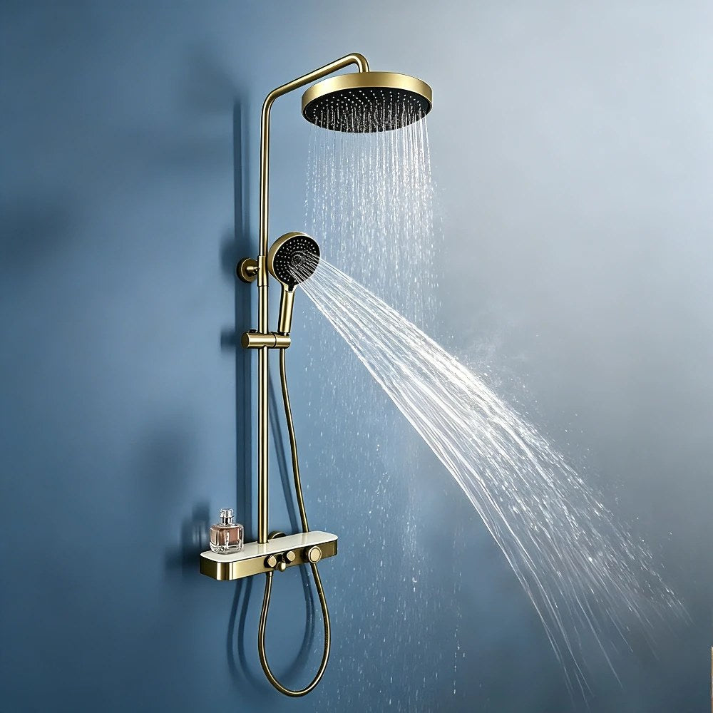 Wall-Mounted Rainfall Shower System with Three-Way Outlet - image 1