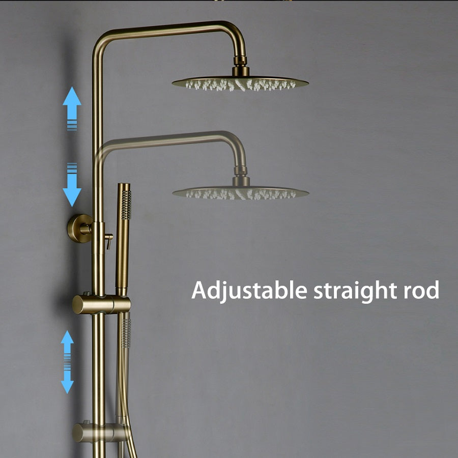 Juno Wall Mount Thermostatic Rain Shower Head With Handheld Shower