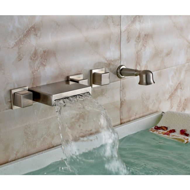 Hand Shower & Triple Handle Bathtub Faucet