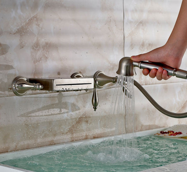 Wall Mount Bathtub Waterfall Faucet Hand Shower