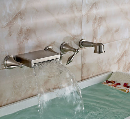 Wall Mount Bathtub Waterfall Faucet Hand Shower