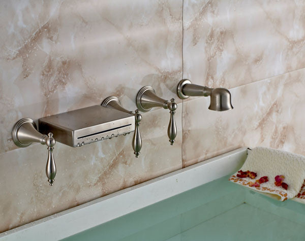 Wall Mount Bathtub Waterfall Faucet Hand Shower