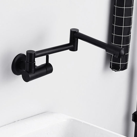Juno Wall Mount Black 360 Degree Rotate Kitchen Sink Faucet