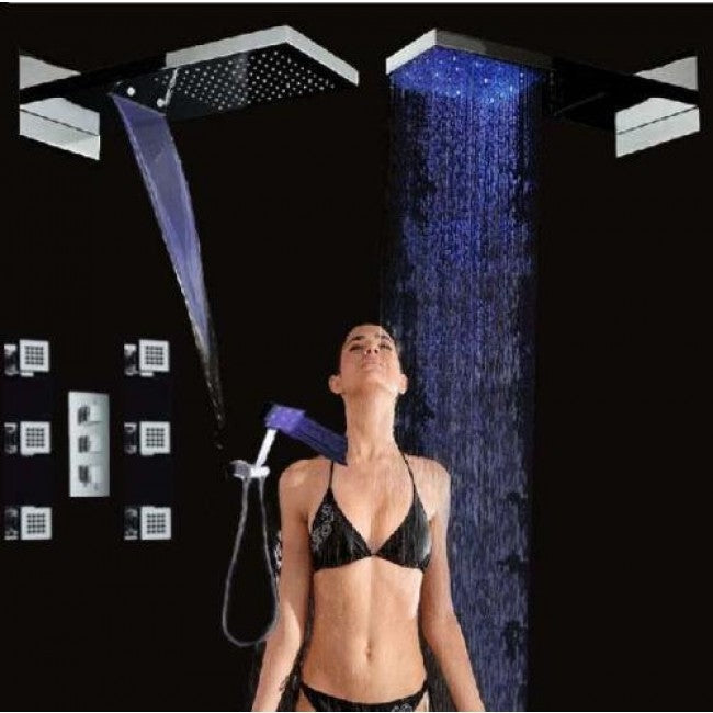 22" LED Waterfall Shower Faucet with Shower Jet