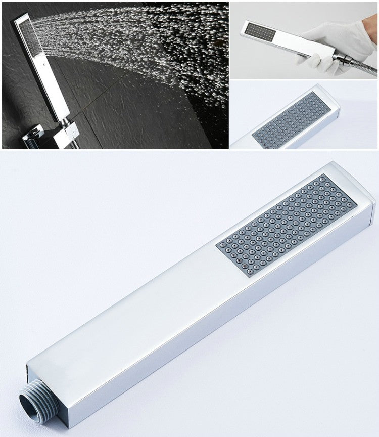 Waterfall Rainfall Wall Mount Chrome Polished Brass Shower Head