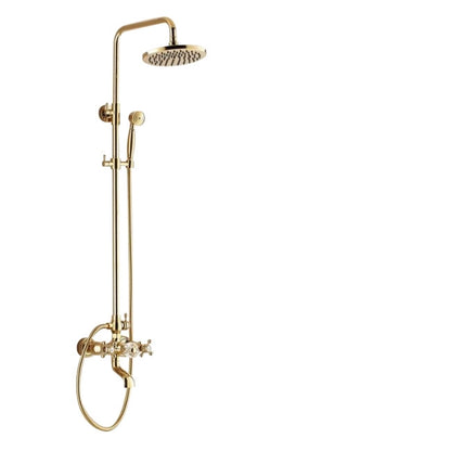 Juno Wall Mount Dual Handle Gold Bathroom Shower with Hand-Held Shower