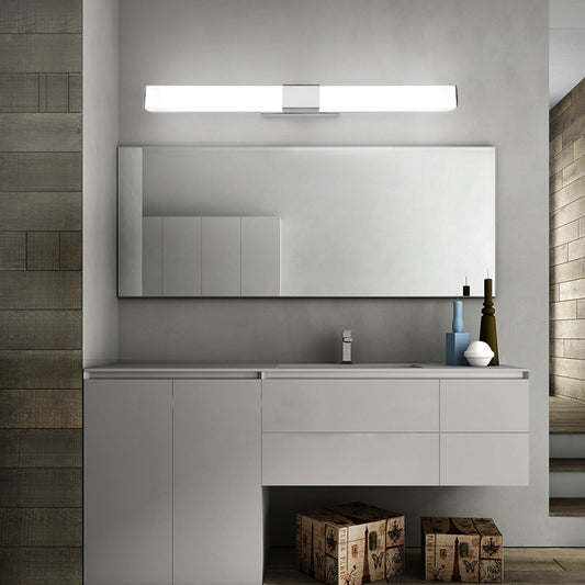 Juno Stainless Steel Rectangle Wall Mount Frosted LED Mirror Wall Light