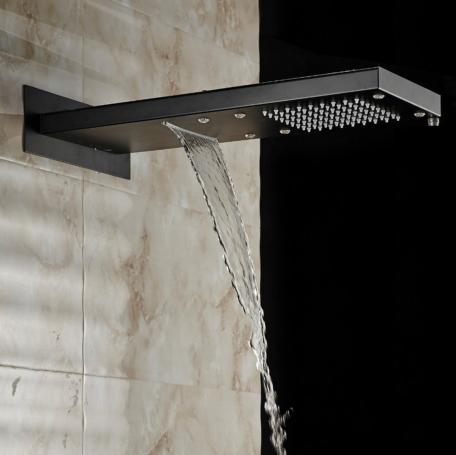 Double Handles LED Waterfall Oil Rubbed Bronze Rain Shower Systems