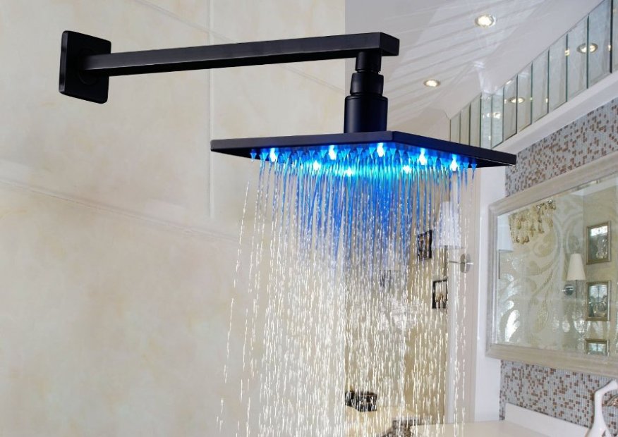 Oil Rubbed Bronze Wall Mount LED Shower Set