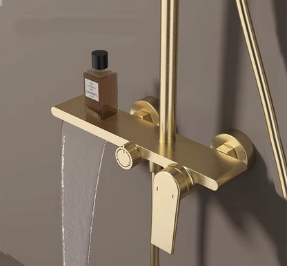 Juno New Wall Mount Shower Faucet Set Rainfall Shower with Haldheld Shower