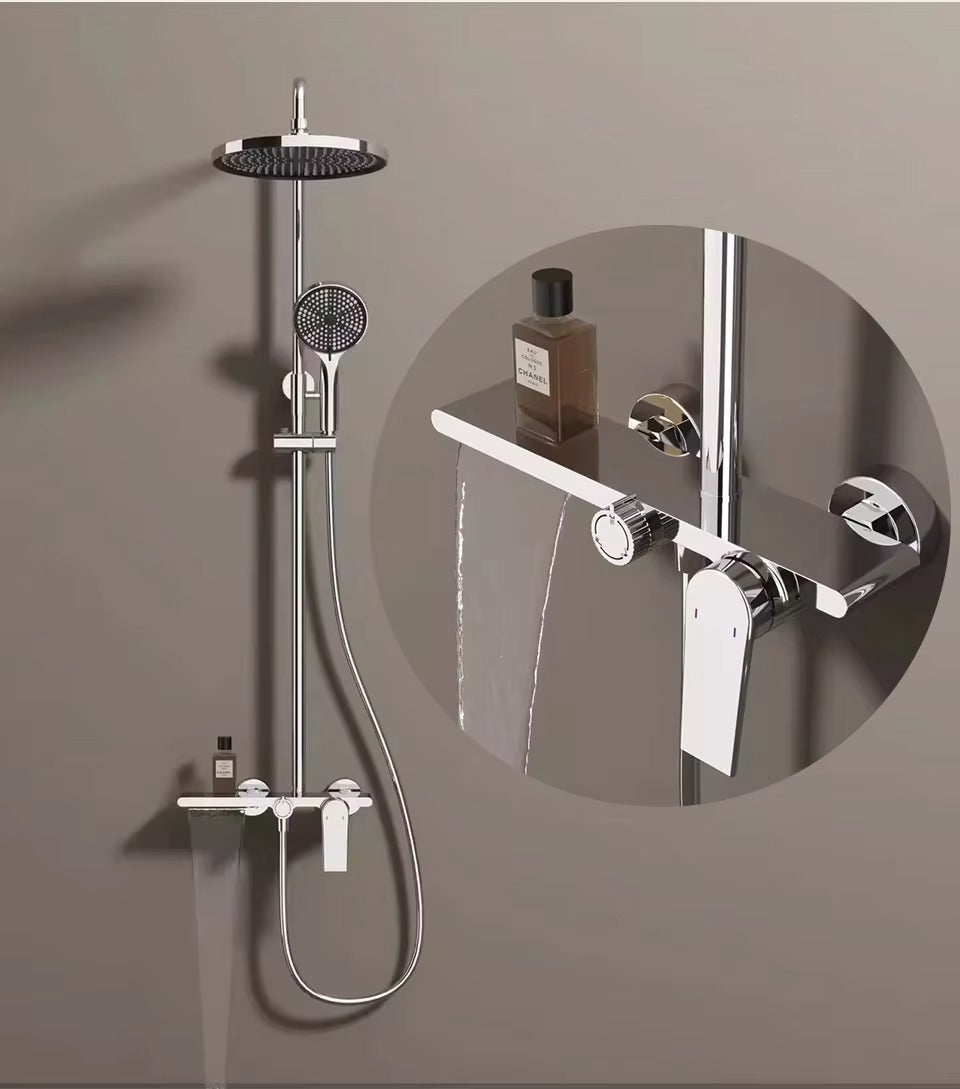 Juno New Wall Mount Shower Faucet Set Rainfall Shower with Haldheld Shower