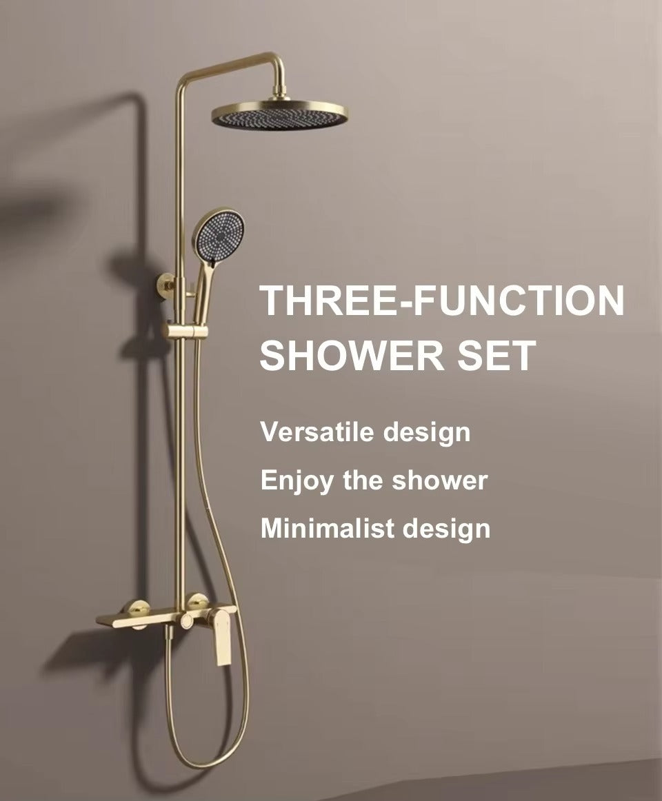 Juno New Wall Mount Shower Faucet Set Rainfall Shower with Haldheld Shower