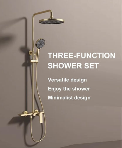 Juno New Wall Mount Shower Faucet Set Rainfall Shower with Haldheld Shower
