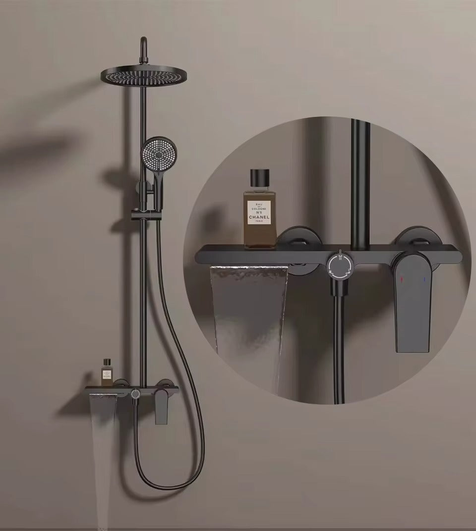 Juno New Wall Mount Shower Faucet Set Rainfall Shower with Haldheld Shower