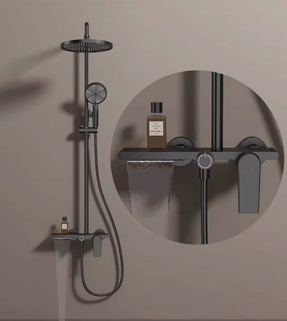 Juno New Wall Mount Shower Faucet Set Rainfall Shower with Haldheld Shower