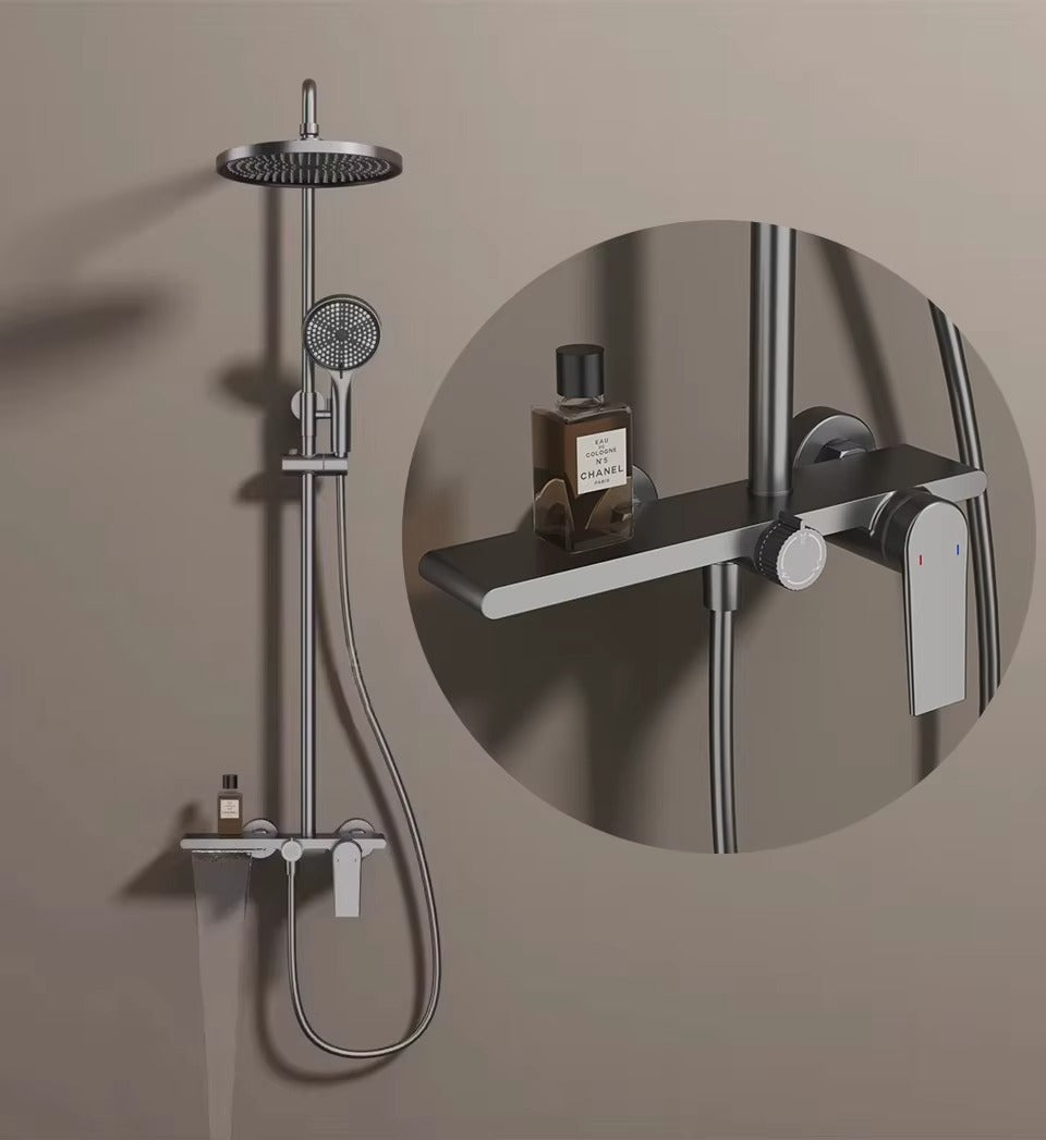 Juno New Wall Mount Shower Faucet Set Rainfall Shower with Haldheld Shower