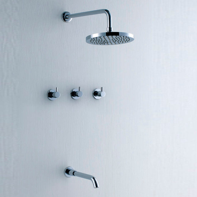 Wall Mount Stainless Steel Chrome Plated Shower Set with Hand Shower