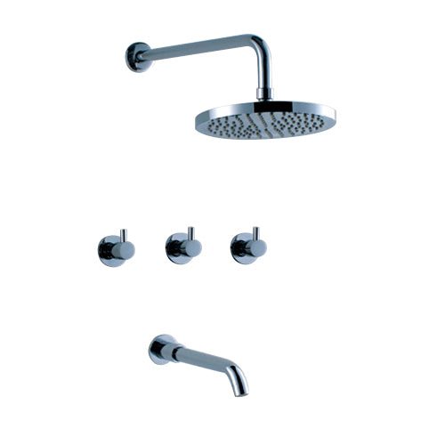 Wall Mount Stainless Steel Chrome Plated Shower Set with Hand Shower