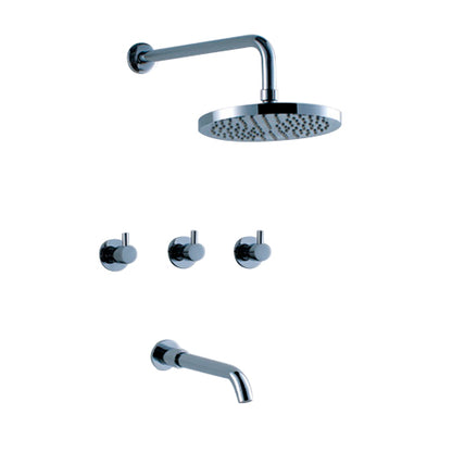 Wall Mount Stainless Steel Chrome Plated Shower Set with Hand Shower