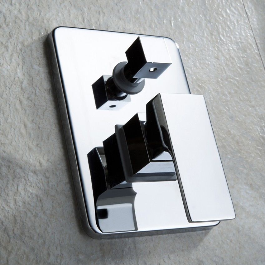 Wall Mount Waterfall Chrome Finish Shower Faucet with Hand Held Shower Head