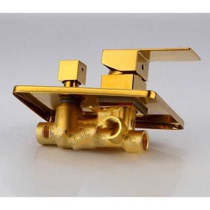 Wall Mounted Gold Finish Bathroom Shower-Head Shower Mixer