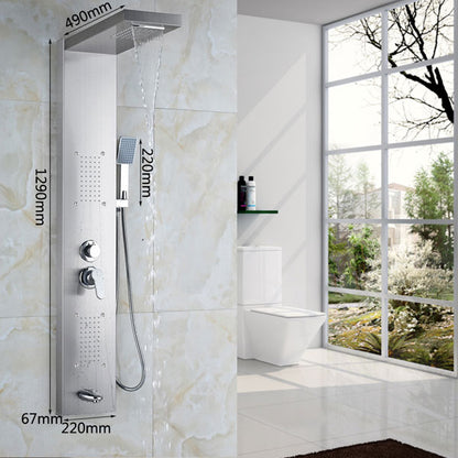 Wall Mounted Steel Shower Panel With Massage System & Spout 2