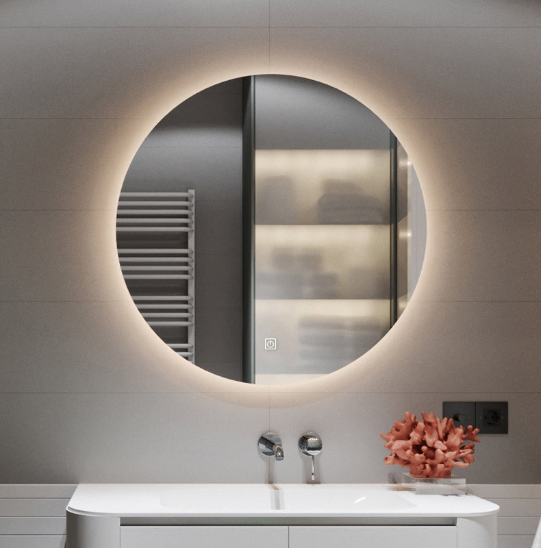 Juno Stylish Frameless Wall Mount LED Round Bathroom Mirror Light