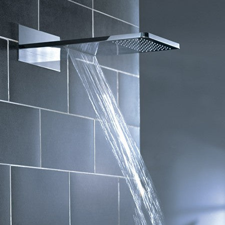 Waterfall Rainfall Wall Mount Chrome Polished Brass Shower Head