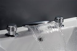 Two Handle Contemporary Ceramic Chrome Polished Wide Waterfall Bathtub Mixer