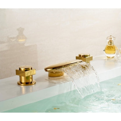 Gold Finish Chrome Bathroom Basin Sink Faucet